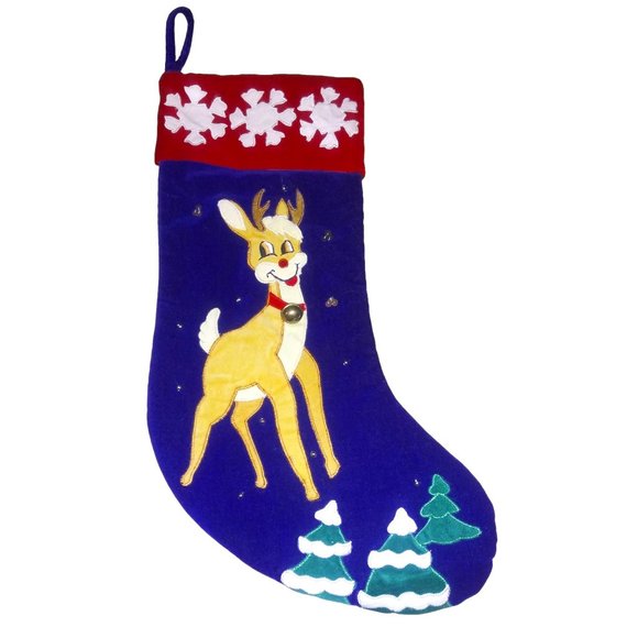 VTG Rudolph Holiday Stocking Rudolph the Red Nosed Reindeer 1999 Hanging Stockin - Picture 1 of 8